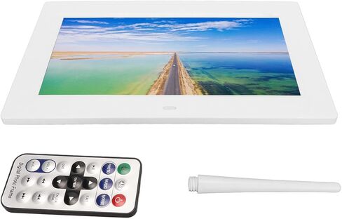 إطار صور رقمي مقاس 10 بوصة من SUNGOOYUE، إطار صورة إلكتروني LCD مع عرض شرائح تلقائي USB وبطاقة SD تدعم تشغيل فيديو MP3، وجهاز تحكم عن بعد مدمج في مكبرات الصوت، لديكور المنزل والمكتب (قابس الولايات المتحدة) in Kuwait