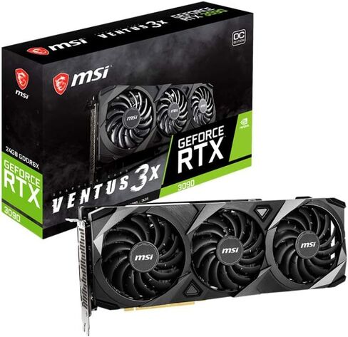 بطاقة رسومات MSI RTX 3090 Ventus 3X 24G OC سعة 24 جيجابايت GDDR6X 384 بت 7680 × 4320 بكسل PCI Express Gen 4 in Kuwait
