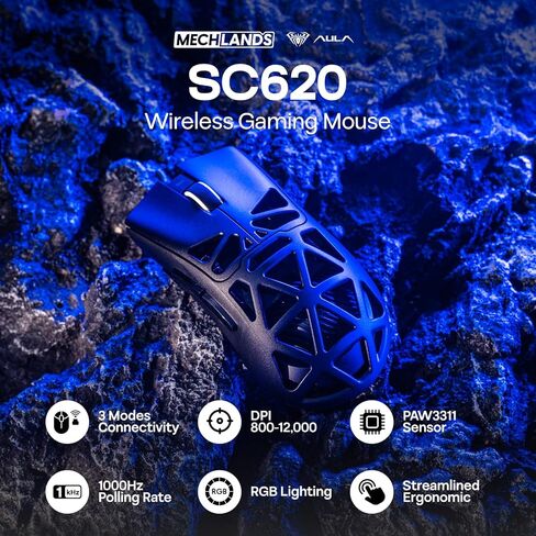 لوحة مفاتيح MechLands Aula F-NB98 الشفافة مع ماوس ألعاب الإضاءة SC620 RGB in Kuwait