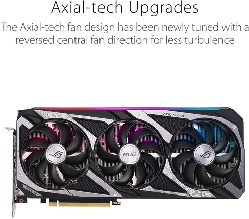 بطاقة رسومات الألعاب ASUS ROG Strix NVIDIA GeForce RTX 3060 OC Edition (PCIe 4.0، 12GB GDDR6، HDMI 2.1، DisplayPort 1.4a، تصميم مروحة Axial-tech، 2.7 فتحة، Super Alloy Power II، GPU Tweak II) (متجدد) in Kuwait