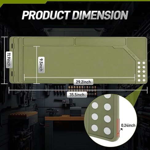 Gun Cleaning Kit with Mat, 35"x12" Rifle Shotgun Cleaning Mat Anti-Slip PP Material with Gun Cleaning kit, Magnetic Maintenance Mat with Organizer Parts Tray,Protective Workbench Mat for Gun Cleaning in Kuwait