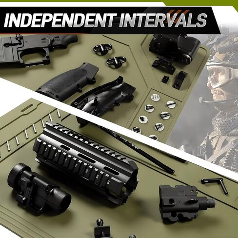 Gun Cleaning Kit with Mat, 35"x12" Rifle Shotgun Cleaning Mat Anti-Slip PP Material with Gun Cleaning kit, Magnetic Maintenance Mat with Organizer Parts Tray,Protective Workbench Mat for Gun Cleaning in Kuwait
