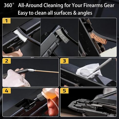 Gun Cleaning Kit with Mat, 35"x12" Rifle Shotgun Cleaning Mat Anti-Slip PP Material with Gun Cleaning kit, Magnetic Maintenance Mat with Organizer Parts Tray,Protective Workbench Mat for Gun Cleaning in Kuwait