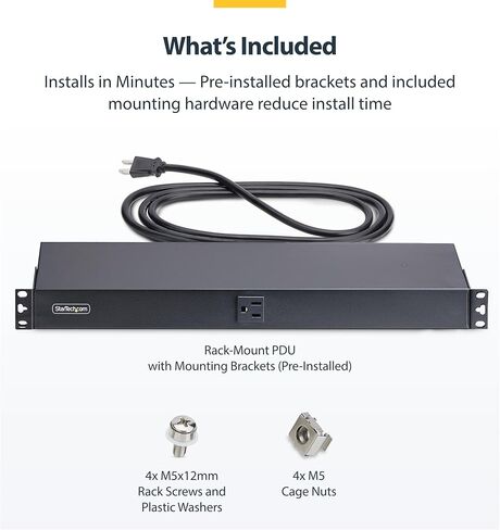 StarTech 13-Outlet Rackmount PDU, 1U Server Power Strip, 1x Front and 12x Rear Ports, Mounted Power Distribution Unit in Kuwait