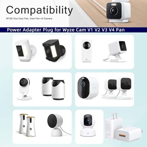 2 حزمة من قابس محول الطاقة 5 فولت 2 أمبير لكاميرا Wyze Cam V1 V2 V3 V4 Pan، Google Nest Cam، Blink Mini XT XT2، كاميرا Ring Spotlight Stick Cam، شاحن حائط للكاميرا الخارجية YI Dome - أبيض in Kuwait