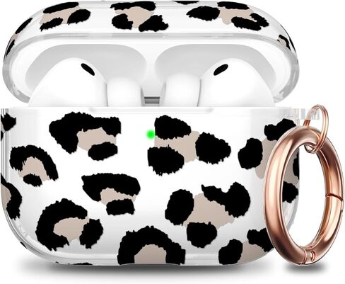 حافظة Delidigi for AirPods Pro 3 مع سلسلة مفاتيح - طباعة ليوبارد شفافة، غطاء حافظة لطيف على شكل الفهد AirPods Pro الجيل الثالث للنساء والفتيات in Kuwait