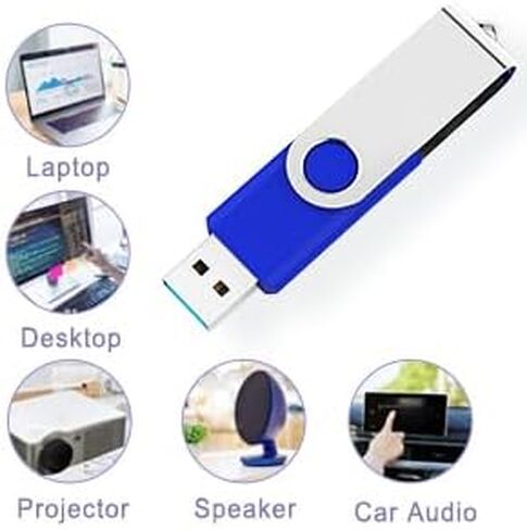 محرك فلاش 32 جيجا بايت 2 قطعة USB 2.0 محرك فلاش محرك الإبهام محركات الانتقال سلسلة المفاتيح عصا الذاكرة - أزرق in Kuwait