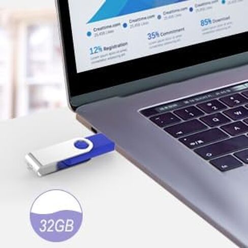 محرك فلاش 32 جيجا بايت 2 قطعة USB 2.0 محرك فلاش محرك الإبهام محركات الانتقال سلسلة المفاتيح عصا الذاكرة - أزرق in Kuwait