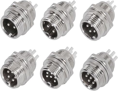 5pcs GX12 GX16 GX20 2 3 4 5 6 7 8 9 10Pin Male Female Butting Wire Cable Circular Aviation Socket Plug Panel Connector(GX12 Nut Male,5P) in Kuwait
