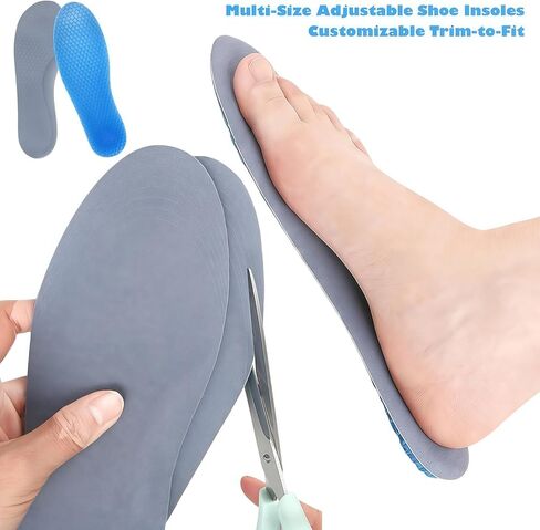1Pair Blue Silicone Gel Reusable Honeycomb Full Length Non Slip Comfort Sports Insole Air Cushion Damping Shoe Pad Cushion Shoe Inserts for Men Women (Small) in Saudi Arabia