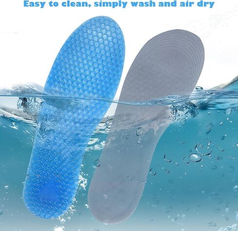 1Pair Blue Silicone Gel Reusable Honeycomb Full Length Non Slip Comfort Sports Insole Air Cushion Damping Shoe Pad Cushion Shoe Inserts for Men Women (Small) in Saudi Arabia
