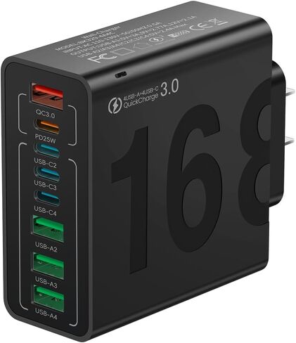 قاعدة شاحن سريع بـ 8 منافذ USB من النوع C لأجهزة iPhone وSamsung - أصفر (قطعة واحدة) in Kuwait