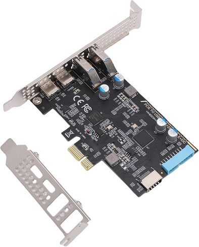 بطاقة Naroote PCIe إلى USB 3.2 Gen 1، محول توسيع PCIe بعرض النطاق الترددي 10 جيجابت في الثانية، بطاقة محول 4 منافذ USB مع دعم الكمبيوتر المكتبي، مثالية لتوسيع الكمبيوتر الشخصي in Kuwait