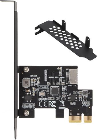 PCI E to Type E Riser Card Flexible Use Fast Transmission Speed USB3.2 PCI Adapter for PC, Support /7/8/10/11, Metal,Plastic 1.5A 5Gbps for DIY Enthusiasts (Black) in Kuwait