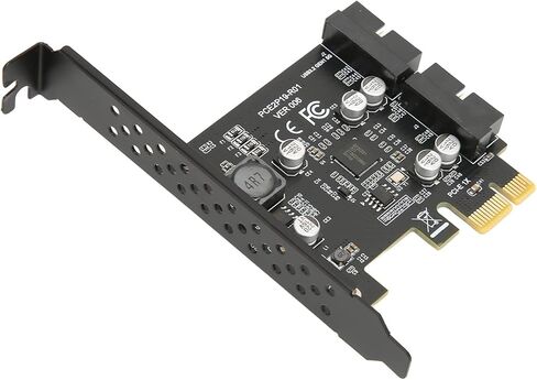 USB 3.2 Gen1 PCIe Card Converter with 19PIN Connector Reliable USB Expansion Card for Smooth Performance, 1 X Metal Baffle, Good Compatibility for WinXP 8 10 11 (19PIN Black Board) in Kuwait