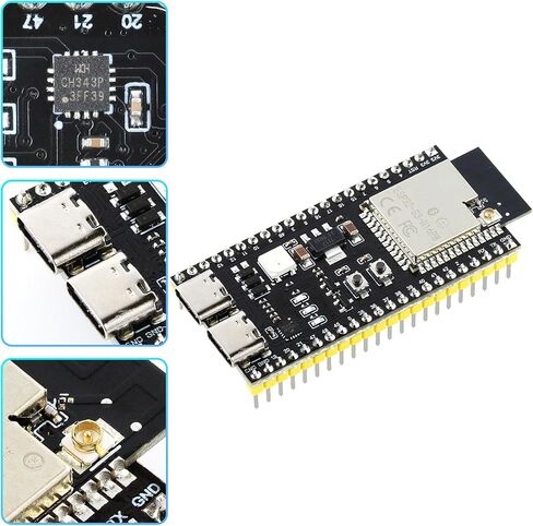 3 قطعة لوحة تطوير ESP32-S3 مع هوائيات خارجية، ثنائي النواة N16R8، منافذ من النوع C، شريحة 44Pin CH343P، ESP32 S3 Devkit لـ Arduino in Kuwait