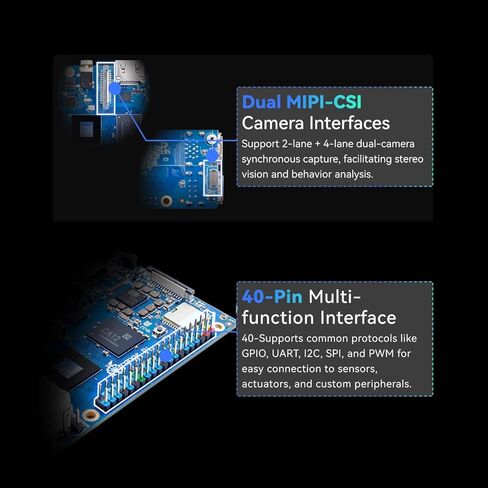 Orange Pi 4 Pro 4GB/6GB/8GB/12GB LPDDR5 Allwinner A733 3 Tops NPU 8-Core كمبيوتر لوحي واحد مع مقبس eMMC، WiFi 6/Bluetooth 5.4، لوحة تطوير تشغيل Ubuntu/Debian/Android (4GB) in Kuwait