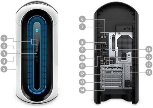كمبيوتر مكتبي Dell Alienware Aurora R12 | Core i5-11400F - محرك الأقراص الصلبة 1 تيرابايت HDD - ذاكرة الوصول العشوائي 16 جيجابايت - Nvidia GeForce RTX 3060 Ti | 6 مراكز بسرعة 4.4 جيجا هرتز - 8 جيجا بايت GDDR6 Win 11 Home White (متجدد) in Kuwait