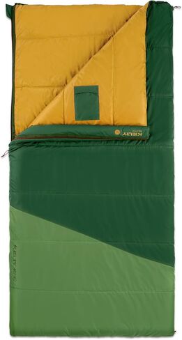 حقيبة نوم للتخييم كبيرة الحجم من Kelty Solstice 20، شكل مستطيل واسع، سحاب معًا من أجل 2P، سحابات مضادة للتمزق، جيب داخلي in Kuwait