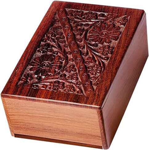 EARTHLY HOME Keepsake Urn for Ashes, Wooden Urn for Human Pet Ash, Funeral Cremation Urn for Ashes Cat Dog Urn, Urns Box for Kids Men Adult, Dog Ashes Urn - Large (9.5 X 6.5 X 4.5 inches) in Saudi Arabia