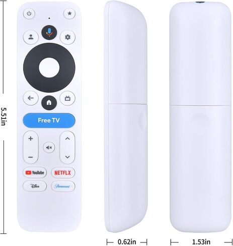 جهاز تحكم عن بعد بديل صوتي لجهاز بث onn 4K Pro/Plus (2024)، متوافق مع صندوق بث ONN Google TV 4K Pro/Plus (أبيض) in Kuwait