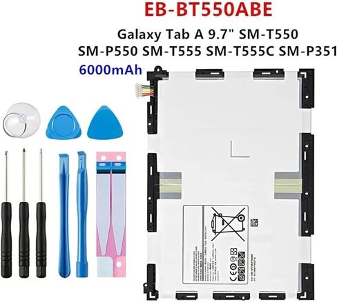 بطارية EB-BT550ABE بقدرة 6000 مللي أمبير في الساعة لجهاز Tab A 9.7 بوصة SM-T550 SM-P550 SM-T555 SM-T555C SM-P351 مع أدوات in Kuwait