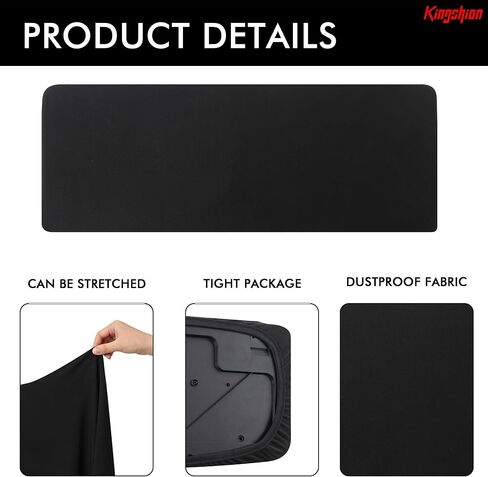 2-Pack Keyboard Dust Cover for 104/108 Full-Size Keyboards - Black Lycra Fabric, Stretchy & Soft in Kuwait