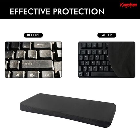 2-Pack Keyboard Dust Cover for 104/108 Full-Size Keyboards - Black Lycra Fabric, Stretchy & Soft in Kuwait