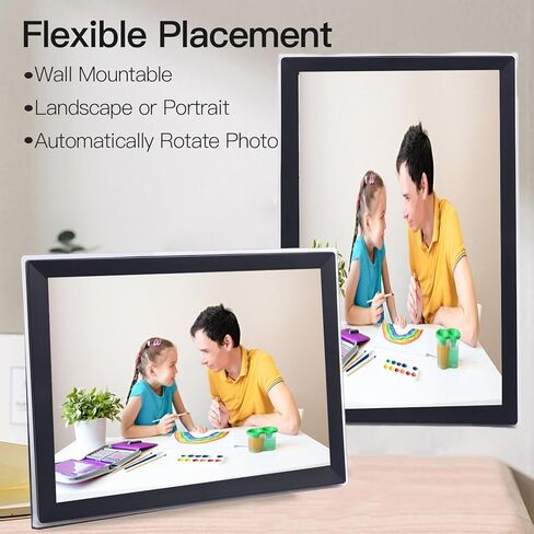 إطار صورة رقمي EBTOOLS مقاس 15 بوصة، واي فاي مع دقة 1024 × 768 عالية الدقة ودوران تلقائي وسعة تخزين 32 جيجابايت لتطبيق Uhale، ومشاركة الصور عبر شبكة USB PC لديكور المنزل والمكتب (الولايات المتحدة) in Kuwait