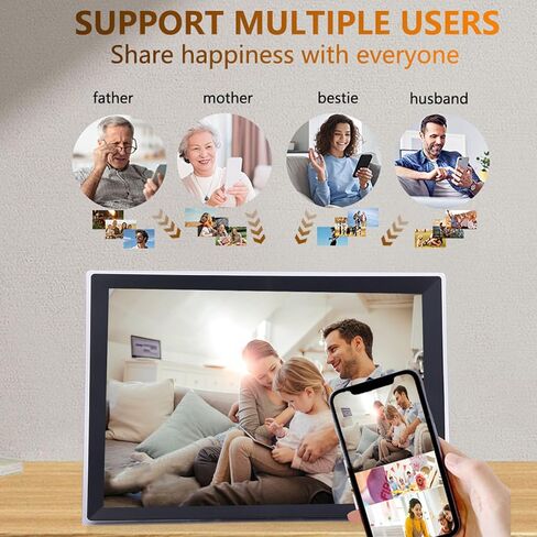 إطار صورة رقمي EBTOOLS مقاس 15 بوصة، واي فاي مع دقة 1024 × 768 عالية الدقة ودوران تلقائي وسعة تخزين 32 جيجابايت لتطبيق Uhale، ومشاركة الصور عبر شبكة USB PC لديكور المنزل والمكتب (الولايات المتحدة) in Kuwait