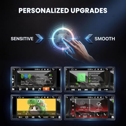 Hodozzy Double Din Car Stereo with 7-Inch Touch Screen, Wired Mirror Link & Screen Sharing, Bluetooth, FM Radio, USB/Type-C Fast Charge, Backup Camera, Steering Wheel Control & Color Buttons in Kuwait