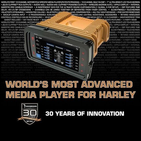 استبدال راديو Diamond Audio MSHD14 Plug & Play متوافق مع موديلات الرحلات HD 2014-2023 - مستقبل الوسائط الرقمية مع Apple CarPlay وAndroid Auto وBluetooth in Kuwait