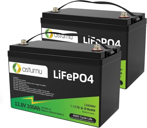بطارية ليثيوم 12 فولت 100 أمبير LiFePO4، المجموعة 31، 100 أمبير BMS مدمجة، خلية بطارية من الدرجة الأولى، الرصاص إلى الليثيوم، طاقة بحد أقصى 1280 وات في الساعة، عمر 10 سنوات، ما يصل إلى 15000 دورة، مثالية للمركبات الترفيهية ومحرك التصيد in Kuwait