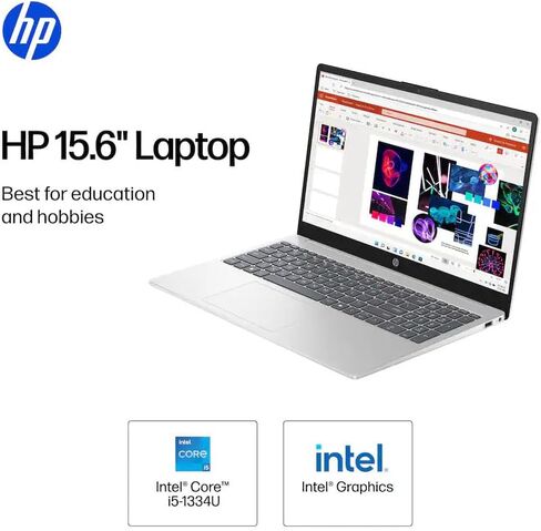 كمبيوتر محمول HP بشاشة لمس 15.6 بوصة FHD، 10-Core Intel i5-1334U (Beat i7-1255U حتى 4.6 جيجا هرتز) 16 جيجا بايت رام 1 تيرابايت SSD، Win 11 WiFi6 Bluetooth5.4 كمبيوتر محمول بكاميرا ويب - كمبيوتر لألعاب الأعمال مع ملحقات GM in Kuwait