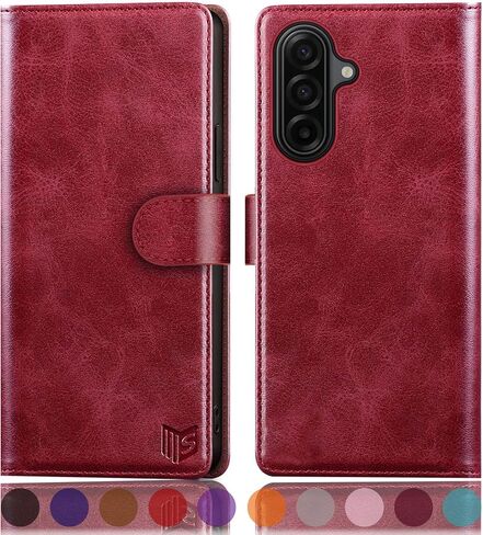 SUANPOT compatible With Samsung Galaxy A17 5G Wallet case with RFID Blocking Credit Card Holder,Flip Book PU Leather Protective Cover Women Men for Samsung A17 Phone case Light Brown in Saudi Arabia