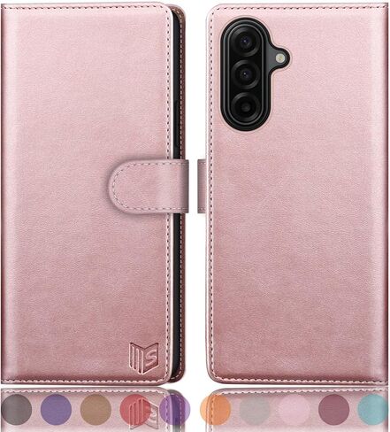 SUANPOT compatible With Samsung Galaxy A17 5G Wallet case with RFID Blocking Credit Card Holder,Flip Book PU Leather Protective Cover Women Men for Samsung A17 Phone case Light Brown in Saudi Arabia
