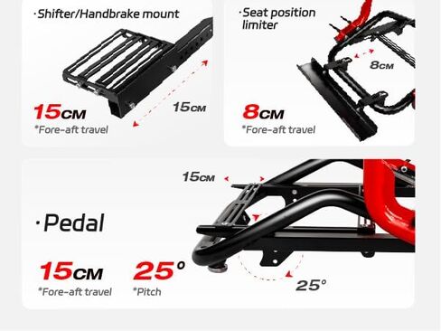 قمرة قيادة سباق Sim قابلة للطي - إطار مقعد ألعاب عالي التحمل متوافق مع Logitech وThrustmaster وFanatec وMOZA وSimagic - تصميم موفر للمساحة للاستخدام المنزلي in Kuwait