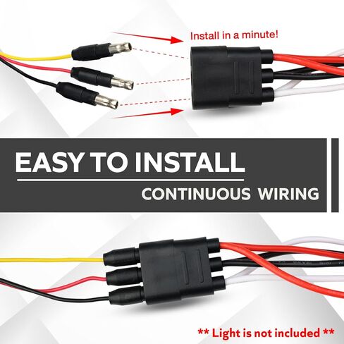 20 Counts of 3 Prong Female Bullet Plug Wiring Harness Continuous Wire Harness Roll (4" Lead Spacing Between Plugs) 3 Prong Socket Plug in Kuwait
