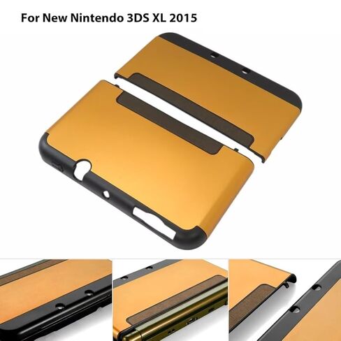 غطاء حماية من الألومنيوم الذهبي + البلاستيك غطاء حماية صلب لهاتف نينتندو نيو 3DS XL LL (موديل 2015) فقط in Kuwait