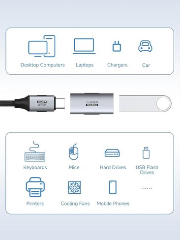 محول USB 3.2، 2 حزمة، USB A أنثى إلى موصل أنثى OTG محول 10 جيجابت في الثانية 60 وات موسع كابل لأجهزة الكمبيوتر المحمولة وشاحن الكمبيوتر ولوحة مفاتيح ماوس السيارة (ZJTN01) in Kuwait