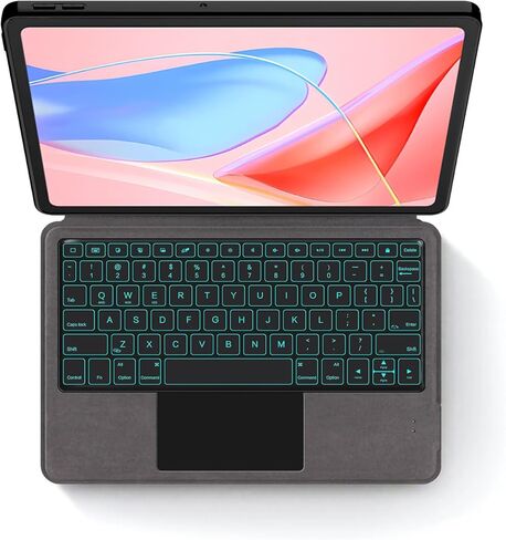 حافظة لوحة مفاتيح بلوتوث لجهاز Lenovo Tab K10/G11 10.95 بوصة، K10c/S10/Tab 10.1 بوصة، K12/Idea Tab Pro 12.7 بوصة - لوحة مفاتيح لاسلكية قابلة للفصل مع لوحة اللمس (أسود، Tab K10c 10.1 بوصة، إضاءة خلفية ذكية مدمجة) in Kuwait