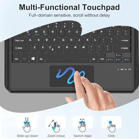 حافظة لوحة مفاتيح بلوتوث لجهاز Lenovo Tab K10/G11 10.95 بوصة، K10c/S10/Tab 10.1 بوصة، K12/Idea Tab Pro 12.7 بوصة - لوحة مفاتيح لاسلكية قابلة للفصل مع لوحة اللمس (أسود، Tab K10c 10.1 بوصة، إضاءة خلفية ذكية مدمجة) in Kuwait