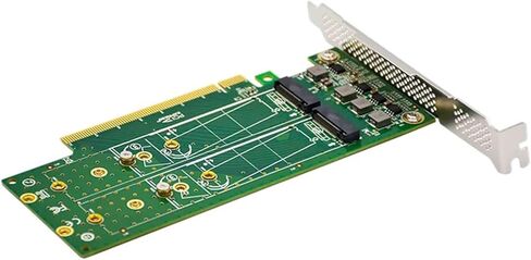 PCIe x16 to 4-Port M.2 NVMe SSD Adapter- Low Profile in Kuwait