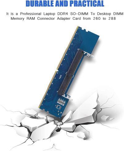 بطاقة محول ذاكرة DDR4 SODIMM إلى DIMM احترافية، محول موصل ذاكرة الوصول العشوائي المحمول مع حماية من التيار الزائد لأجهزة الكمبيوتر المكتبية لترقية ذاكرة الكمبيوتر المحمول in Kuwait