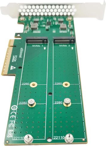 PCIe4.0 x8 to Dual Ports M.2 NVMe SSD Adapter Support 2260/2280/22110 in Kuwait