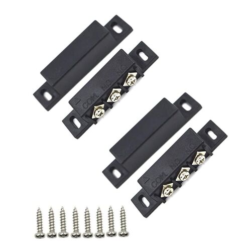 2Pack MC-31B Magnetic Reed Switch Wired Surface Mount Normally Open Closed NC NO Door Contact Sensor Alarm Magnetic Door Switch Black in Kuwait
