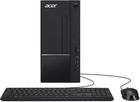 كمبيوتر مكتبي acer Aspire، Intel Core i5-14400، Intel 730 UHD Graphics، 16 جيجابايت DDR5، تخزين 1.16 تيرابايت (1 تيرابايت SSD+160 جيجابايت مجموعة محطة إرساء)، لوحة مفاتيح وماوس، Wi-Fi 6E، Windows 11، أسود in Kuwait