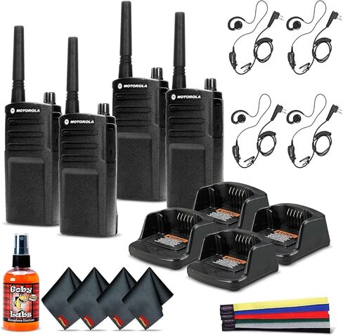 4 × راديو Motorola RMU2040 ثنائي الاتجاه (RMU2040) + 4 × سماعة أذن Motorola HKLN4604 PTT + منظف ميكروفون + 4 × قطعة قماش من الألياف الدقيقة + أشرطة - 4 عبوات مع حزمة ميكروفون in Kuwait