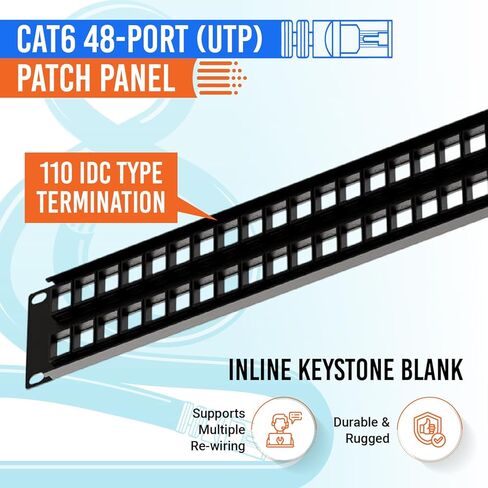 | لوحة التصحيح CAT6 | مضمنة | 48 منفذ (فارغ) in Kuwait