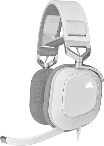 Corsair HS80 RGB USB Premium Gaming Headset with Dolby Audio 7.1 Surround Sound - White (Renewed) in Kuwait
